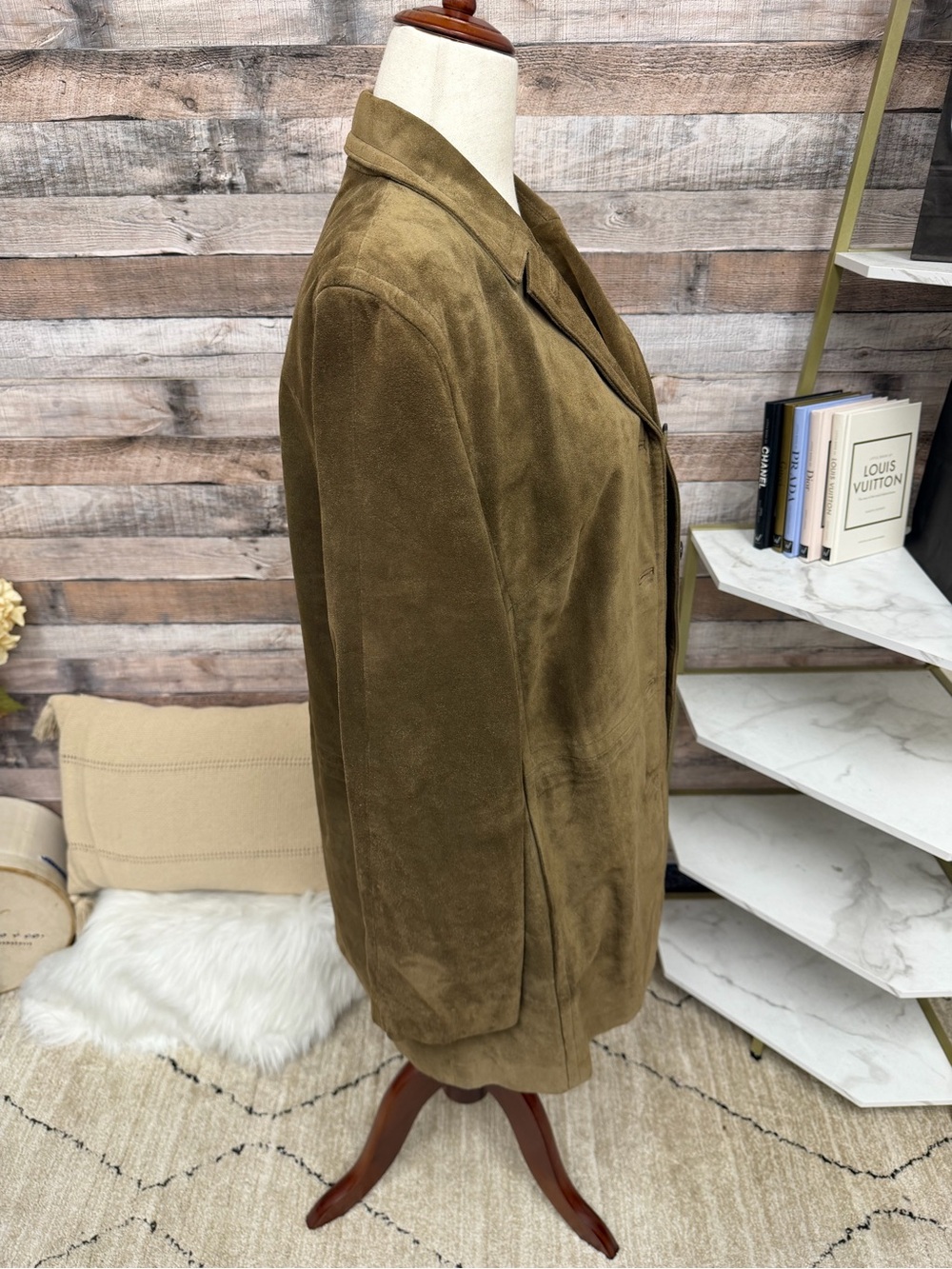 Banana Republic Suede Leather Jacket with Buttons - Picture 5 of 6